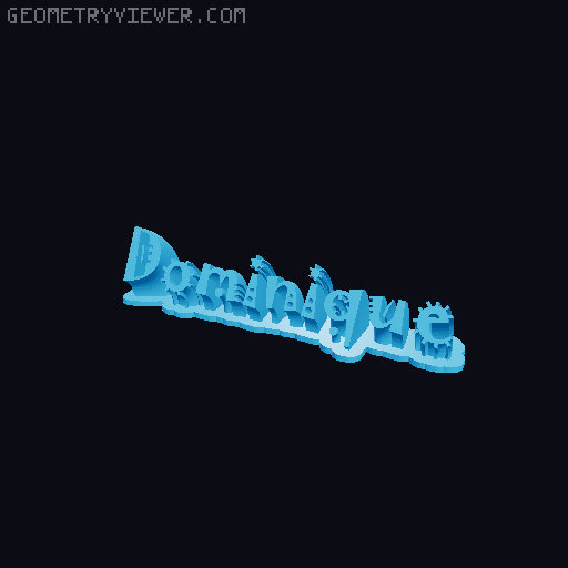 Sweeping crazy name tag 3D model thumbnail