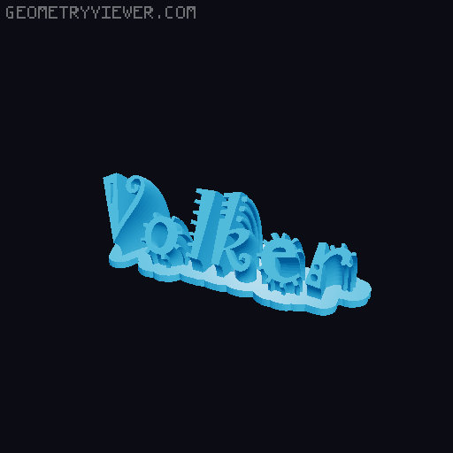 Sweeping crazy name tag 3D model thumbnail