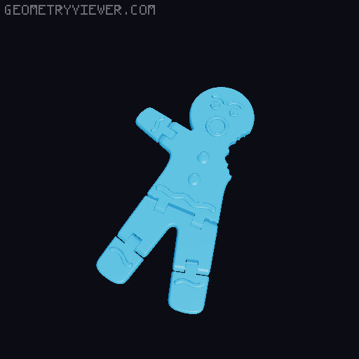 Gingerbread people 3D model thumbnail