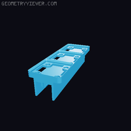 Ender 3/5 Gridfinity Magnet Light Baseplate 3D model thumbnail