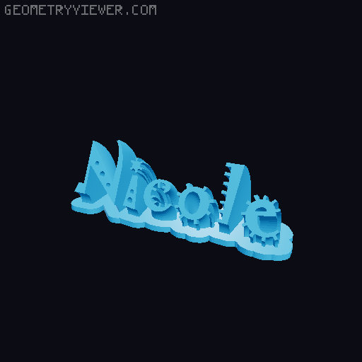 Sweeping crazy name tag 3D model thumbnail