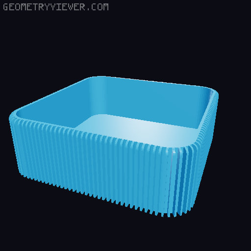Modern Ribbed Desk Organizer / Modular Catch-All Tray 3D model thumbnail