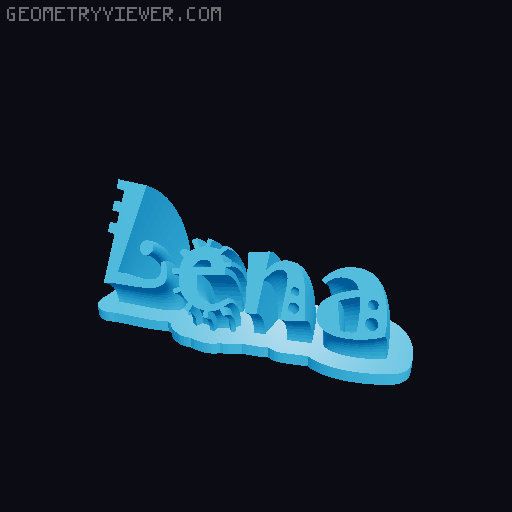 Sweeping crazy name tag 3D model thumbnail