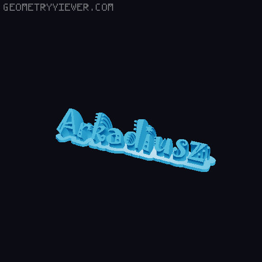 Sweeping crazy name tag 3D model thumbnail