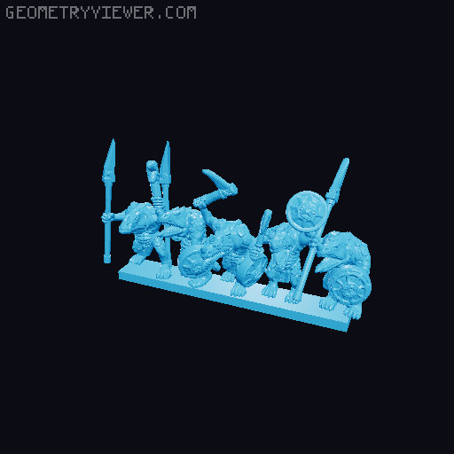 Warmaster Lizardmen Saurus 3D model thumbnail