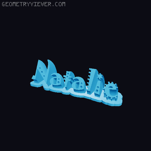Sweeping crazy name tag 3D model thumbnail