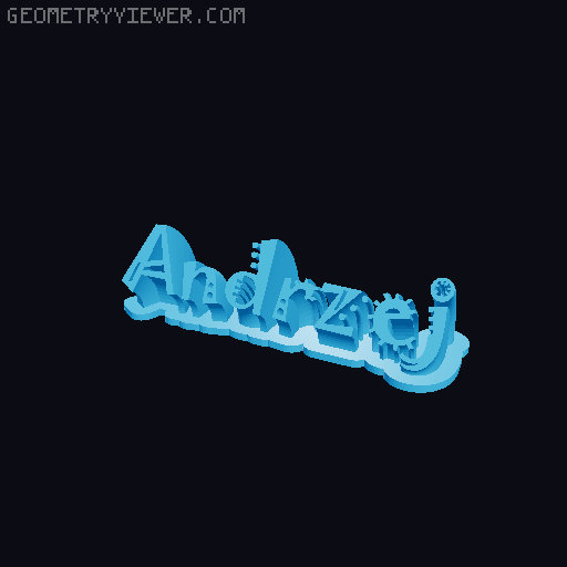 Sweeping crazy name tag 3D model thumbnail