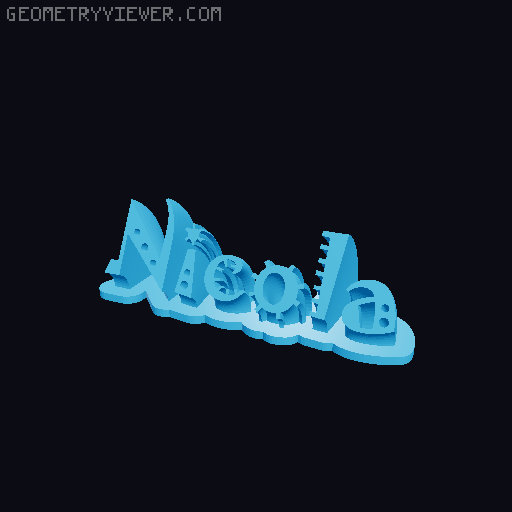 Sweeping crazy name tag 3D model thumbnail