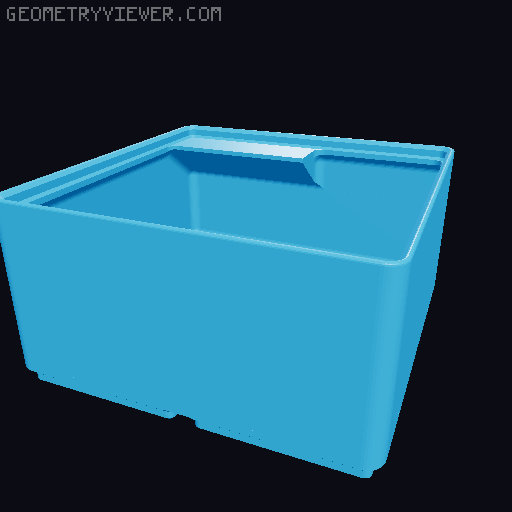 Gridfinity Bins - 2x2 Format - clean magnet hole 3D model thumbnail