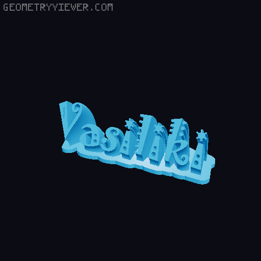 Sweeping crazy name tag 3D model thumbnail