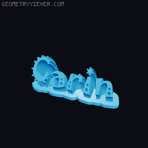 Sweeping crazy name tag 3D model thumbnail