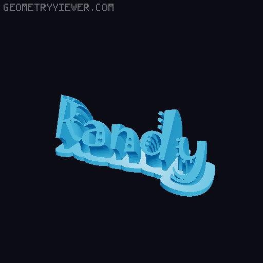 Sweeping crazy name tag 3D model thumbnail
