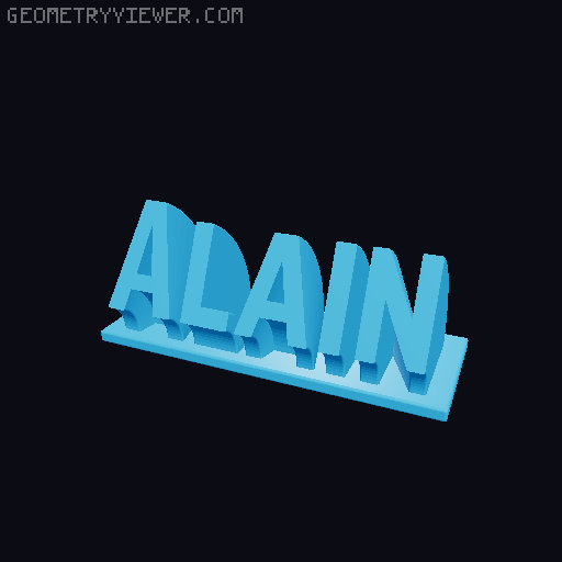 Sweeping Name Tag 3D model thumbnail