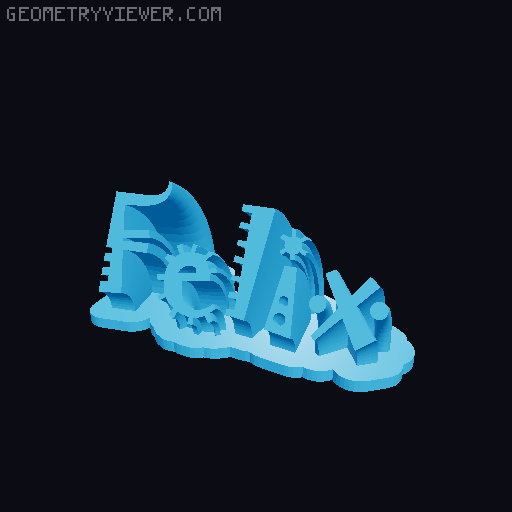 Sweeping crazy name tag 3D model thumbnail