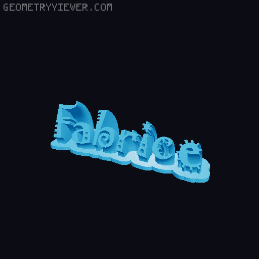 Sweeping crazy name tag 3D model thumbnail