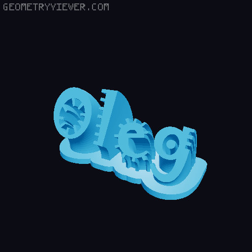 Sweeping crazy name tag 3D model thumbnail
