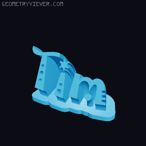 Sweeping crazy name tag 3D model thumbnail