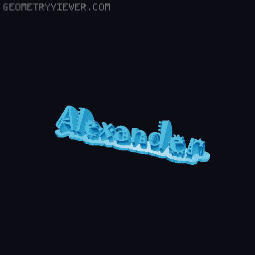 Sweeping crazy name tag 3D model thumbnail