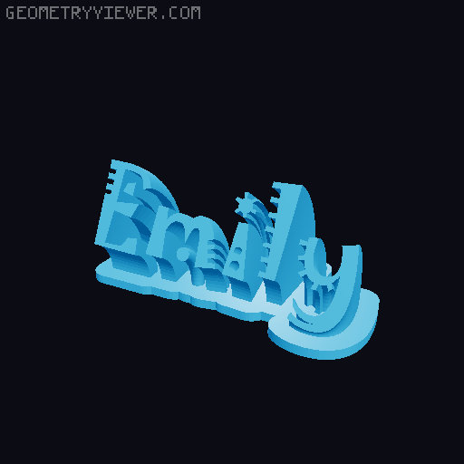 Sweeping crazy name tag 3D model thumbnail