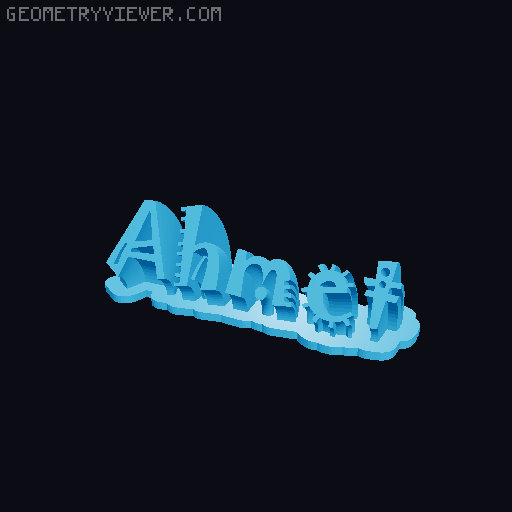 Sweeping crazy name tag 3D model thumbnail