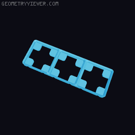 Magnet-slide-in baseplate with dovetail connectors 3D model thumbnail