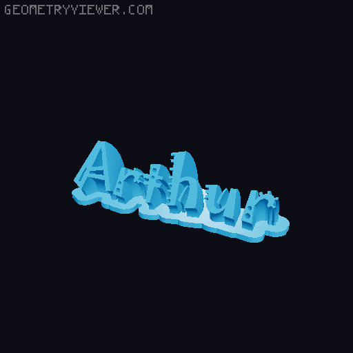 Sweeping crazy name tag 3D model thumbnail