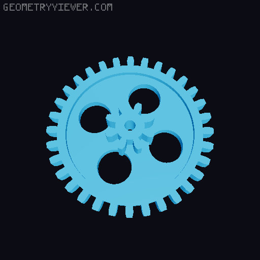 "T" Reduction for a D130 Motor ("Gear Set 02") 3D model thumbnail