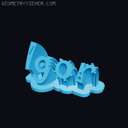 Sweeping crazy name tag 3D model thumbnail