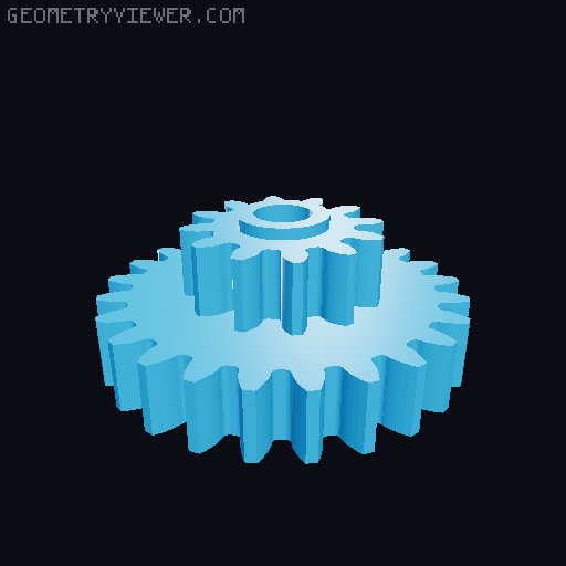 infinity gear train fidget toy 3D model thumbnail