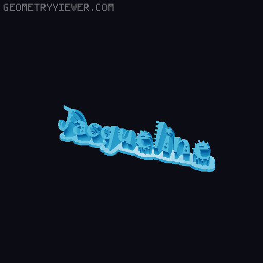 Sweeping crazy name tag 3D model thumbnail