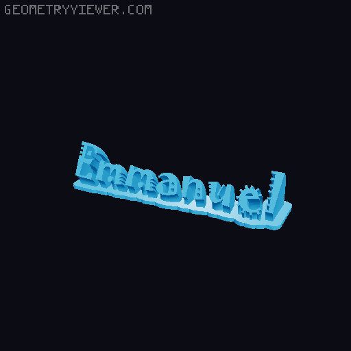 Sweeping crazy name tag 3D model thumbnail