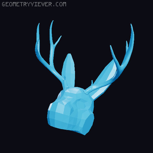 Lucky 13 - JACKALOPE Head 3D model thumbnail