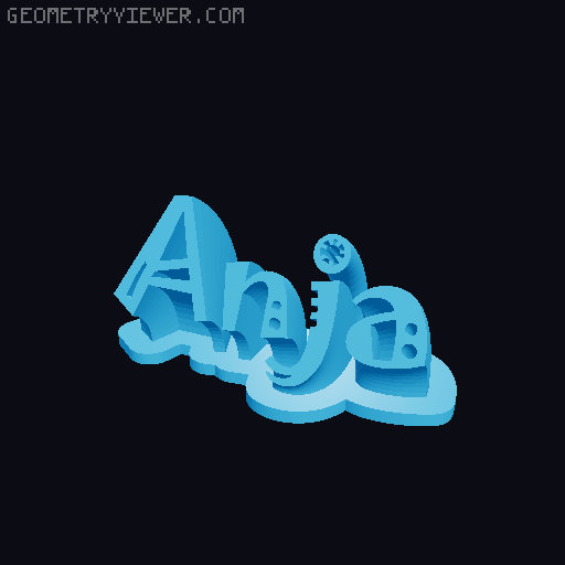 Sweeping crazy name tag 3D model thumbnail