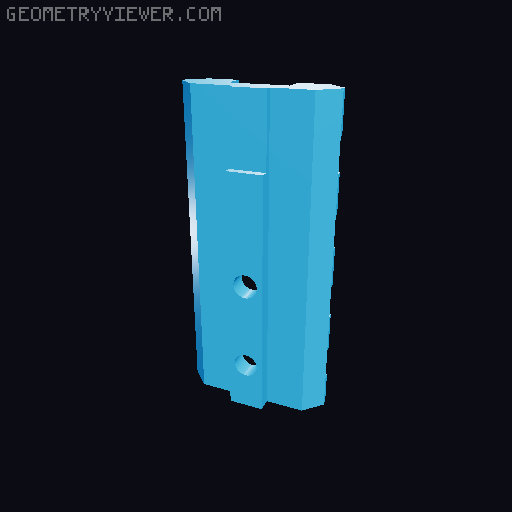 Планки пикатинни и вивера для бульдог kurs 3D model thumbnail