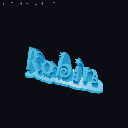 Sweeping crazy name tag 3D model thumbnail