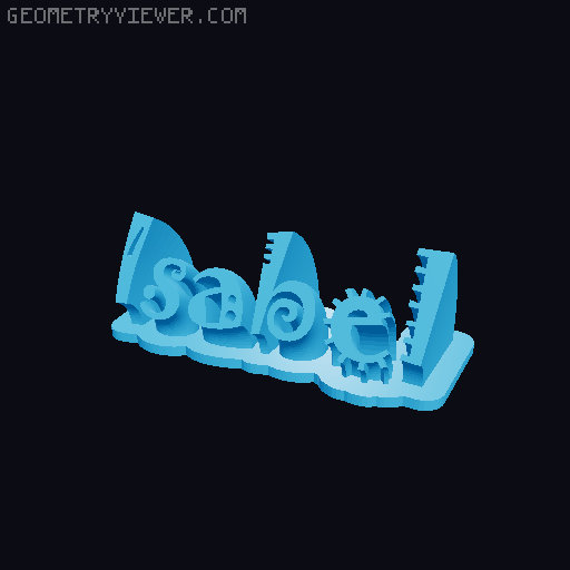 Sweeping crazy name tag 3D model thumbnail