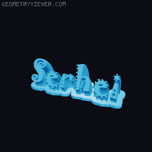 Sweeping crazy name tag 3D model thumbnail