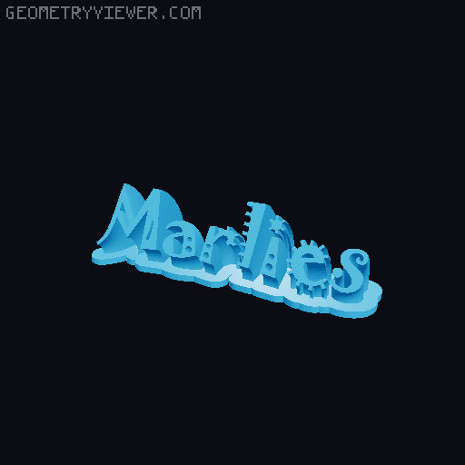 Sweeping crazy name tag 3D model thumbnail