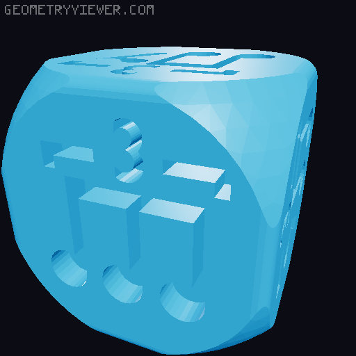 Rhythm dice, dice with notes 3D model thumbnail