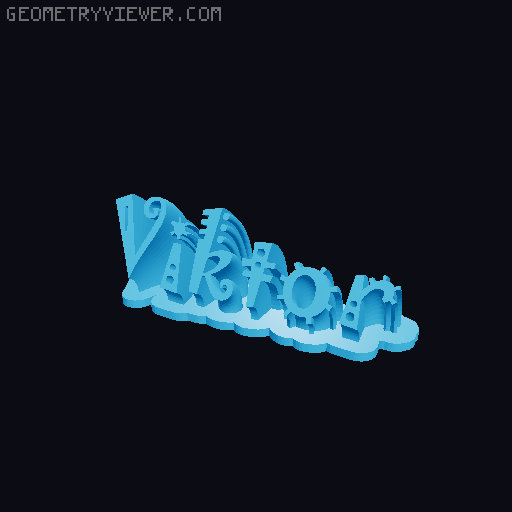 Sweeping crazy name tag 3D model thumbnail