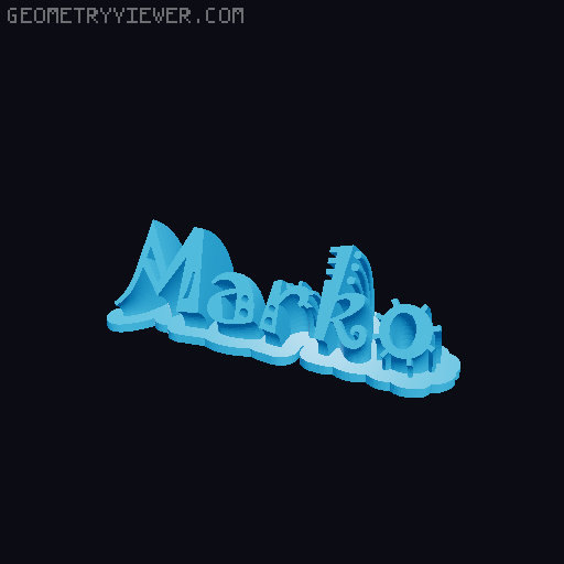 Sweeping crazy name tag 3D model thumbnail