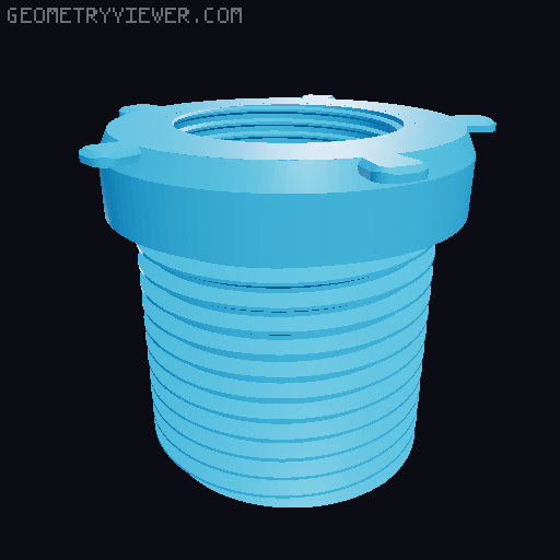 Lunar Lander Threaded Base for Moon Lamp 3D model thumbnail
