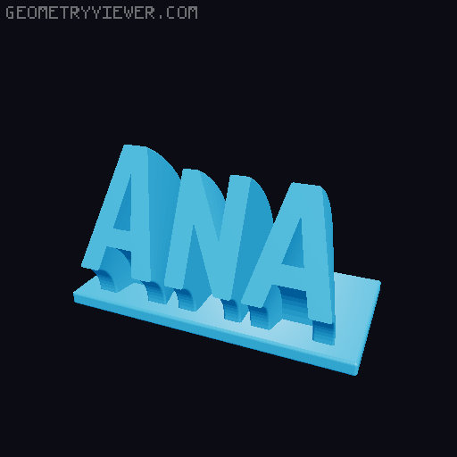 Sweeping Name Tag 3D model thumbnail