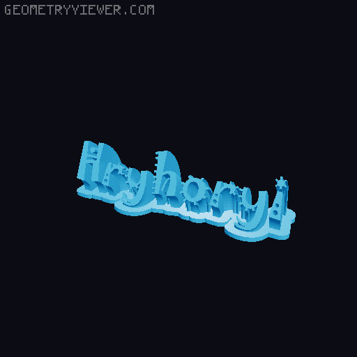 Sweeping crazy name tag 3D model thumbnail