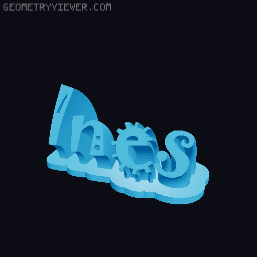 Sweeping crazy name tag 3D model thumbnail