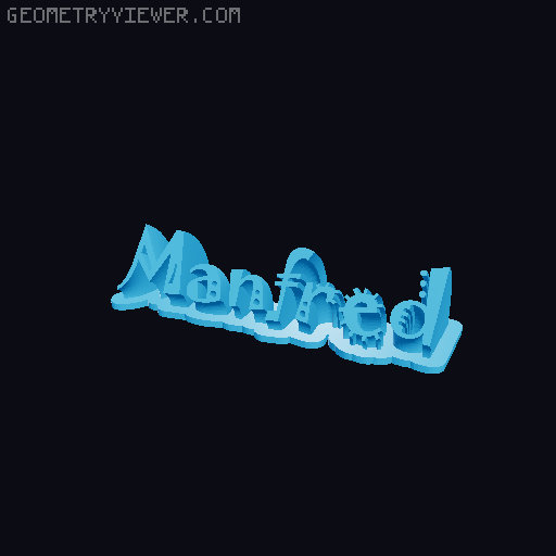 Sweeping crazy name tag 3D model thumbnail