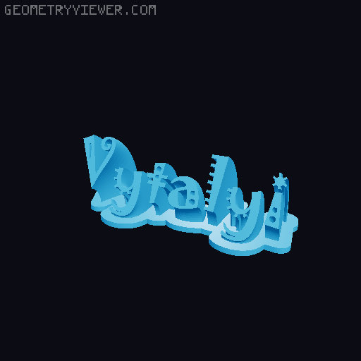 Sweeping crazy name tag 3D model thumbnail