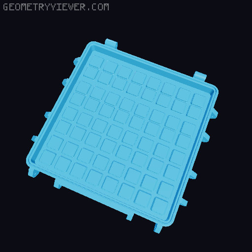 Gridfinity Rugged Storage Box Parametric Half Bin Lid 3D model thumbnail