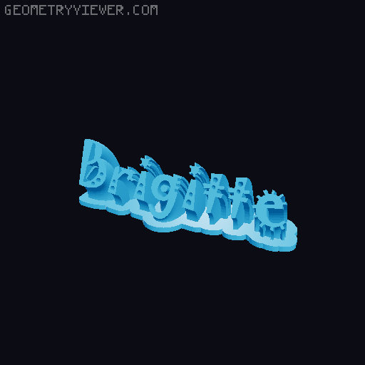 Sweeping crazy name tag 3D model thumbnail