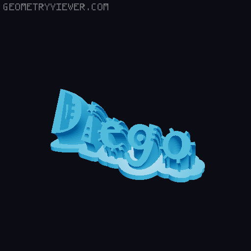 Sweeping crazy name tag 3D model thumbnail